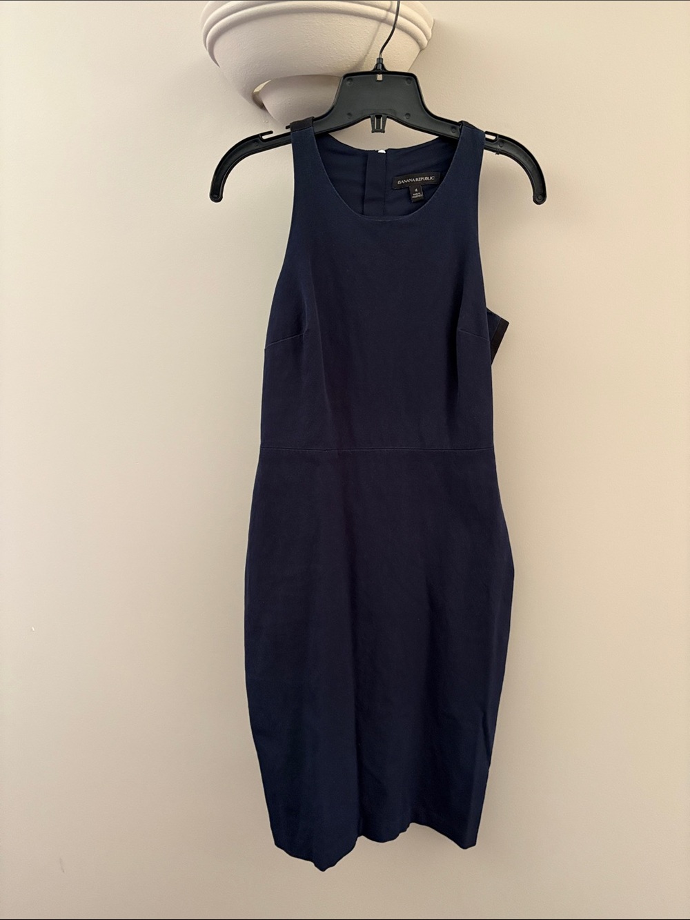 Banana Republic Navy Sleeveless Midi Sheath Dress